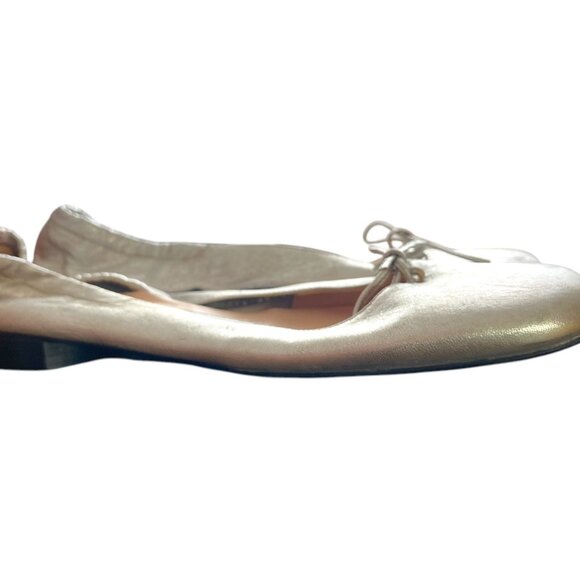 Marc Jacobs Look Ballet Flats Silver Leather Size - 38 - Metallic Leather Ballet - Picture 9 of 13